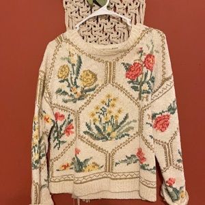 Vintage Floral M LL Bean sweater